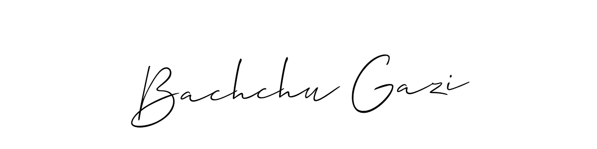 Use a signature maker to create a handwritten signature online. With this signature software, you can design (Allison_Script) your own signature for name Bachchu Gazi. Bachchu Gazi signature style 2 images and pictures png