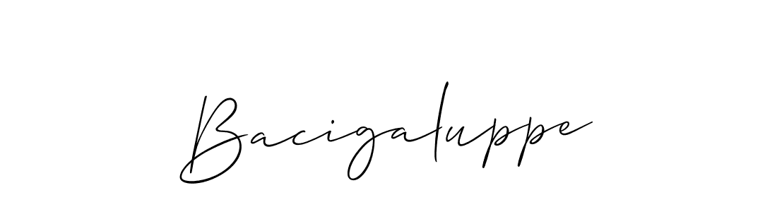 How to make Bacigaluppe name signature. Use Allison_Script style for creating short signs online. This is the latest handwritten sign. Bacigaluppe signature style 2 images and pictures png