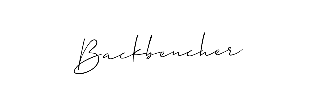 Make a beautiful signature design for name Backbencher. With this signature (Allison_Script) style, you can create a handwritten signature for free. Backbencher signature style 2 images and pictures png