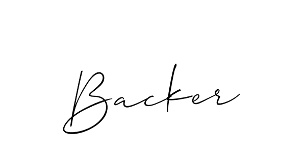 Use a signature maker to create a handwritten signature online. With this signature software, you can design (Allison_Script) your own signature for name Backer. Backer signature style 2 images and pictures png