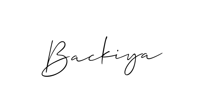 You should practise on your own different ways (Allison_Script) to write your name (Backiya) in signature. don't let someone else do it for you. Backiya signature style 2 images and pictures png