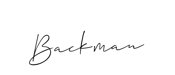 Create a beautiful signature design for name Backman. With this signature (Allison_Script) fonts, you can make a handwritten signature for free. Backman signature style 2 images and pictures png