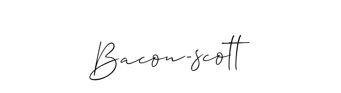 Also You can easily find your signature by using the search form. We will create Bacon-scott name handwritten signature images for you free of cost using Allison_Script sign style. Bacon-scott signature style 2 images and pictures png