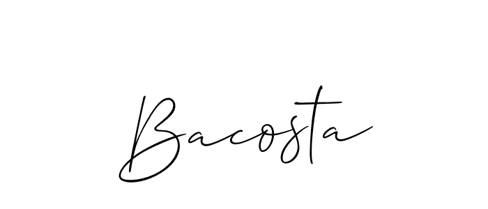 Design your own signature with our free online signature maker. With this signature software, you can create a handwritten (Allison_Script) signature for name Bacosta. Bacosta signature style 2 images and pictures png