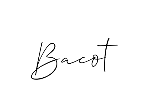 You should practise on your own different ways (Allison_Script) to write your name (Bacot) in signature. don't let someone else do it for you. Bacot signature style 2 images and pictures png