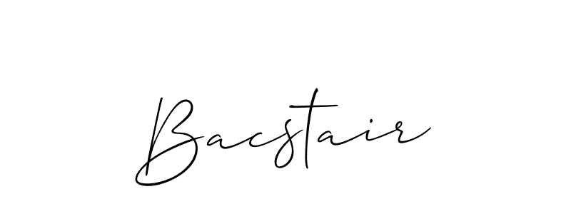 Similarly Allison_Script is the best handwritten signature design. Signature creator online .You can use it as an online autograph creator for name Bacstair. Bacstair signature style 2 images and pictures png