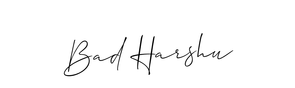 How to Draw Bad Harshu signature style? Allison_Script is a latest design signature styles for name Bad Harshu. Bad Harshu signature style 2 images and pictures png
