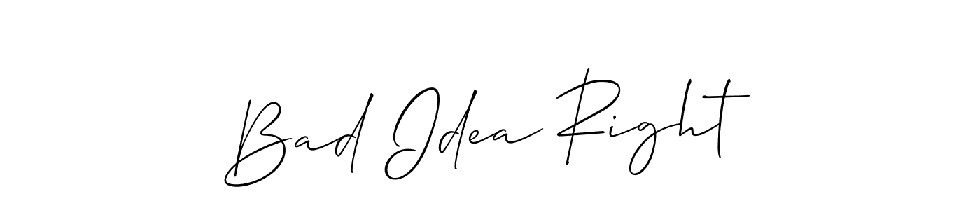 The best way (Allison_Script) to make a short signature is to pick only two or three words in your name. The name Bad Idea Right include a total of six letters. For converting this name. Bad Idea Right signature style 2 images and pictures png