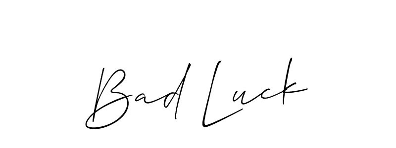 Design your own signature with our free online signature maker. With this signature software, you can create a handwritten (Allison_Script) signature for name Bad Luck. Bad Luck signature style 2 images and pictures png