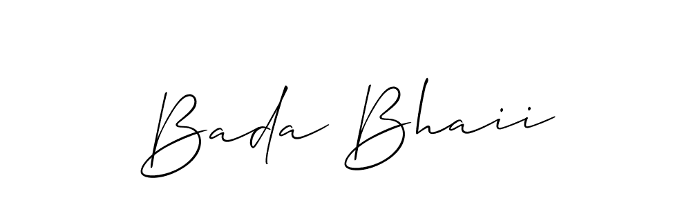 Also You can easily find your signature by using the search form. We will create Bada Bhaii name handwritten signature images for you free of cost using Allison_Script sign style. Bada Bhaii signature style 2 images and pictures png