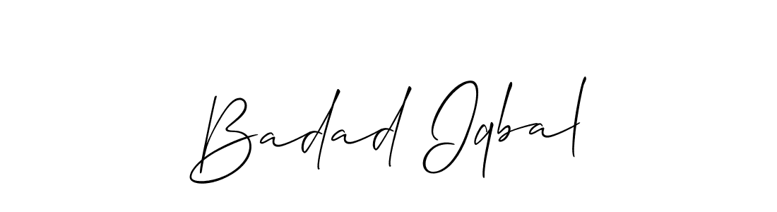 Use a signature maker to create a handwritten signature online. With this signature software, you can design (Allison_Script) your own signature for name Badad Iqbal. Badad Iqbal signature style 2 images and pictures png