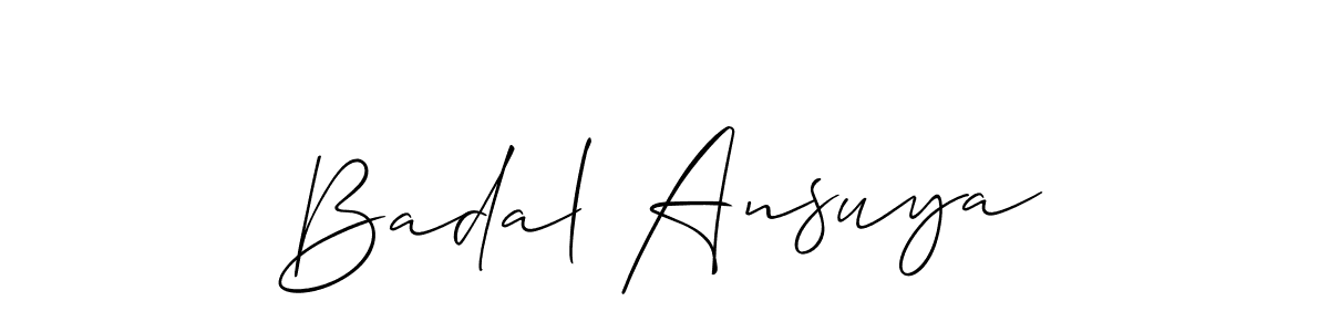 How to make Badal Ansuya signature? Allison_Script is a professional autograph style. Create handwritten signature for Badal Ansuya name. Badal Ansuya signature style 2 images and pictures png