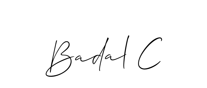 How to Draw Badal C signature style? Allison_Script is a latest design signature styles for name Badal C. Badal C signature style 2 images and pictures png