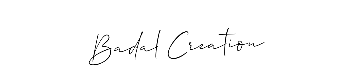 if you are searching for the best signature style for your name Badal Creation. so please give up your signature search. here we have designed multiple signature styles  using Allison_Script. Badal Creation signature style 2 images and pictures png