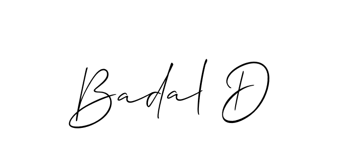 How to make Badal D name signature. Use Allison_Script style for creating short signs online. This is the latest handwritten sign. Badal D signature style 2 images and pictures png