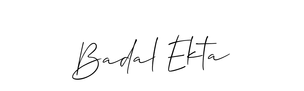 How to make Badal Ekta signature? Allison_Script is a professional autograph style. Create handwritten signature for Badal Ekta name. Badal Ekta signature style 2 images and pictures png