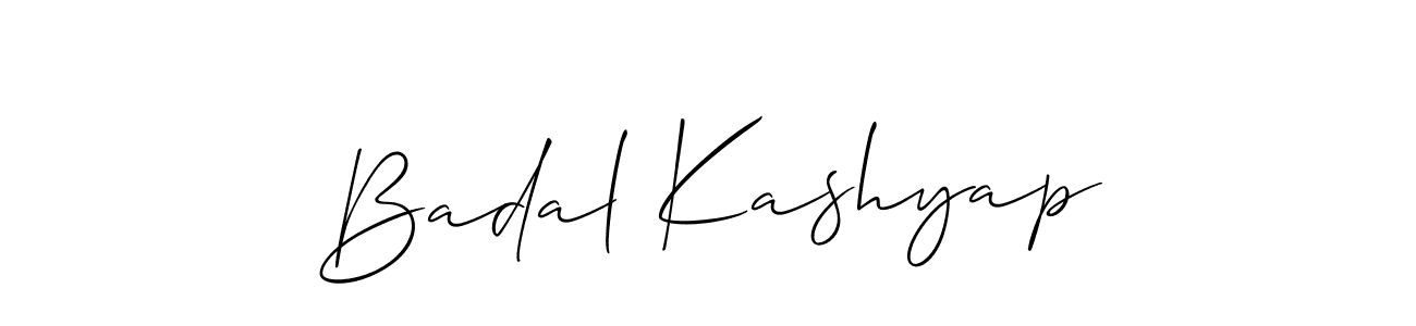 Make a beautiful signature design for name Badal Kashyap. With this signature (Allison_Script) style, you can create a handwritten signature for free. Badal Kashyap signature style 2 images and pictures png