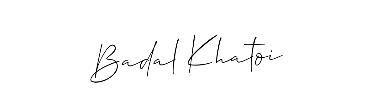 The best way (Allison_Script) to make a short signature is to pick only two or three words in your name. The name Badal Khatoi include a total of six letters. For converting this name. Badal Khatoi signature style 2 images and pictures png