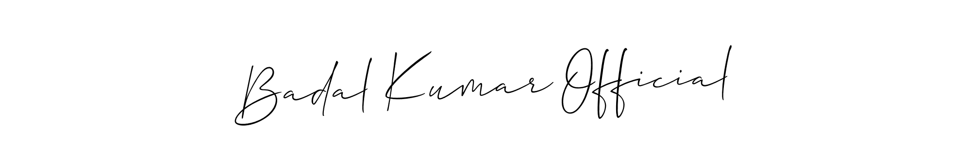 Make a short Badal Kumar Official signature style. Manage your documents anywhere anytime using Allison_Script. Create and add eSignatures, submit forms, share and send files easily. Badal Kumar Official signature style 2 images and pictures png