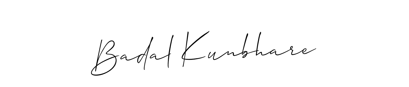 How to Draw Badal Kunbhare signature style? Allison_Script is a latest design signature styles for name Badal Kunbhare. Badal Kunbhare signature style 2 images and pictures png