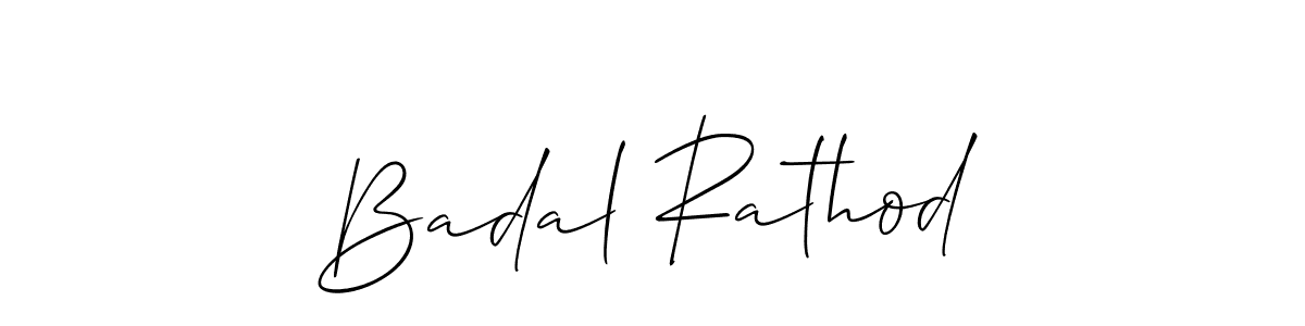 Use a signature maker to create a handwritten signature online. With this signature software, you can design (Allison_Script) your own signature for name Badal Rathod. Badal Rathod signature style 2 images and pictures png