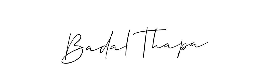 Create a beautiful signature design for name Badal Thapa. With this signature (Allison_Script) fonts, you can make a handwritten signature for free. Badal Thapa signature style 2 images and pictures png