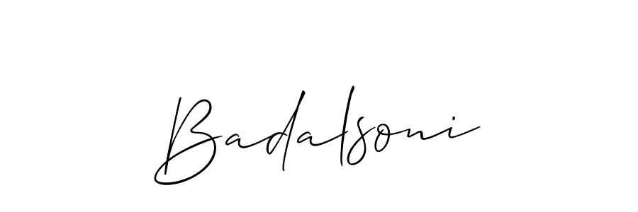 The best way (Allison_Script) to make a short signature is to pick only two or three words in your name. The name Badalsoni include a total of six letters. For converting this name. Badalsoni signature style 2 images and pictures png