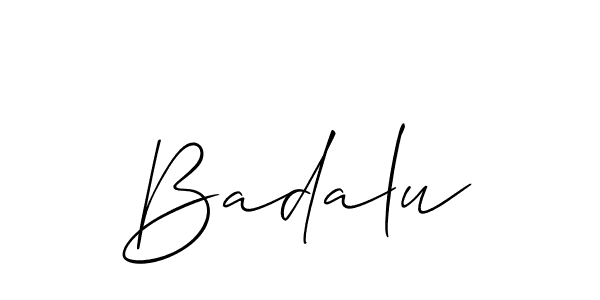 The best way (Allison_Script) to make a short signature is to pick only two or three words in your name. The name Badalu include a total of six letters. For converting this name. Badalu signature style 2 images and pictures png