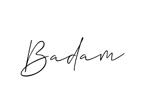 Make a beautiful signature design for name Badam. With this signature (Allison_Script) style, you can create a handwritten signature for free. Badam signature style 2 images and pictures png