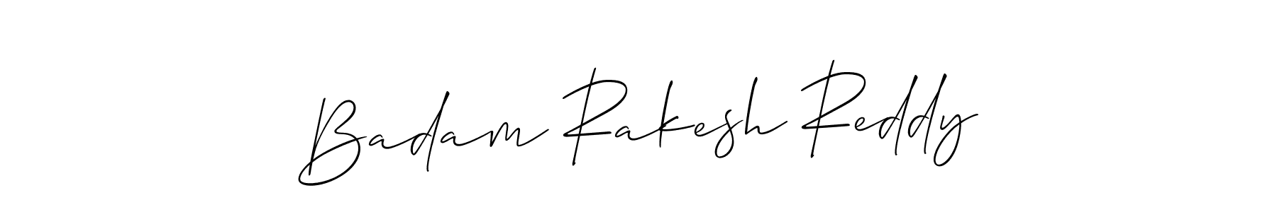 The best way (Allison_Script) to make a short signature is to pick only two or three words in your name. The name Badam Rakesh Reddy include a total of six letters. For converting this name. Badam Rakesh Reddy signature style 2 images and pictures png