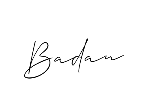 Make a beautiful signature design for name Badan. With this signature (Allison_Script) style, you can create a handwritten signature for free. Badan signature style 2 images and pictures png