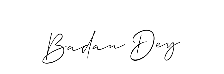 Badan Dey stylish signature style. Best Handwritten Sign (Allison_Script) for my name. Handwritten Signature Collection Ideas for my name Badan Dey. Badan Dey signature style 2 images and pictures png