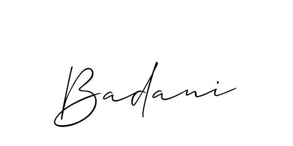 Also we have Badani name is the best signature style. Create professional handwritten signature collection using Allison_Script autograph style. Badani signature style 2 images and pictures png