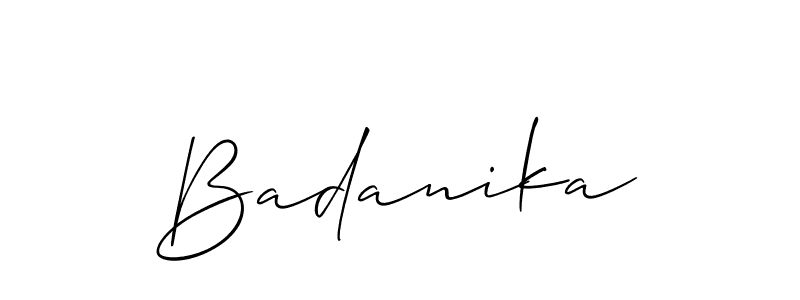 You should practise on your own different ways (Allison_Script) to write your name (Badanika) in signature. don't let someone else do it for you. Badanika signature style 2 images and pictures png