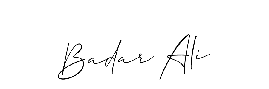 Make a beautiful signature design for name Badar Ali. With this signature (Allison_Script) style, you can create a handwritten signature for free. Badar Ali signature style 2 images and pictures png