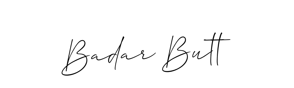 if you are searching for the best signature style for your name Badar Butt. so please give up your signature search. here we have designed multiple signature styles  using Allison_Script. Badar Butt signature style 2 images and pictures png