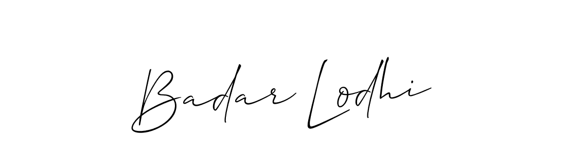 How to make Badar Lodhi name signature. Use Allison_Script style for creating short signs online. This is the latest handwritten sign. Badar Lodhi signature style 2 images and pictures png