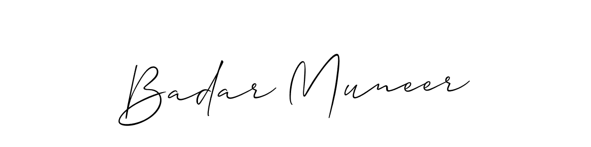 Badar Muneer stylish signature style. Best Handwritten Sign (Allison_Script) for my name. Handwritten Signature Collection Ideas for my name Badar Muneer. Badar Muneer signature style 2 images and pictures png