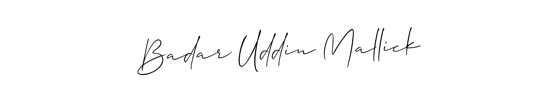 Create a beautiful signature design for name Badar Uddin Mallick. With this signature (Allison_Script) fonts, you can make a handwritten signature for free. Badar Uddin Mallick signature style 2 images and pictures png
