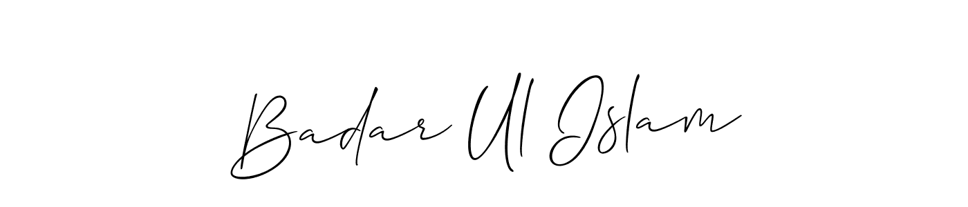Use a signature maker to create a handwritten signature online. With this signature software, you can design (Allison_Script) your own signature for name Badar Ul Islam. Badar Ul Islam signature style 2 images and pictures png