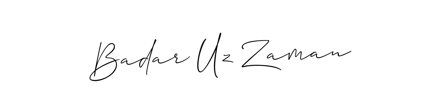 The best way (Allison_Script) to make a short signature is to pick only two or three words in your name. The name Badar Uz Zaman include a total of six letters. For converting this name. Badar Uz Zaman signature style 2 images and pictures png