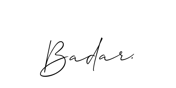 It looks lik you need a new signature style for name Badar.. Design unique handwritten (Allison_Script) signature with our free signature maker in just a few clicks. Badar. signature style 2 images and pictures png