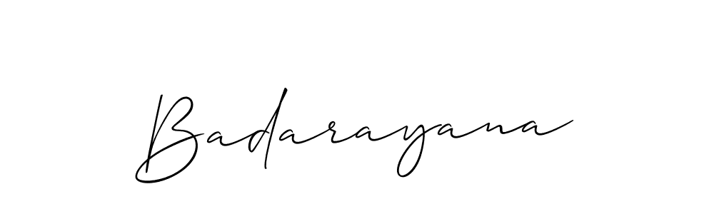 Use a signature maker to create a handwritten signature online. With this signature software, you can design (Allison_Script) your own signature for name Badarayana. Badarayana signature style 2 images and pictures png