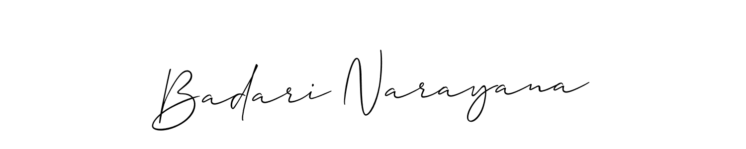 Also we have Badari Narayana name is the best signature style. Create professional handwritten signature collection using Allison_Script autograph style. Badari Narayana signature style 2 images and pictures png
