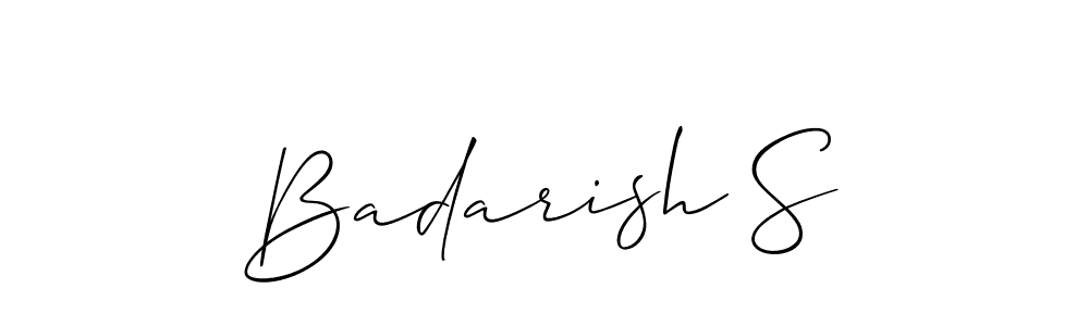 Make a short Badarish S signature style. Manage your documents anywhere anytime using Allison_Script. Create and add eSignatures, submit forms, share and send files easily. Badarish S signature style 2 images and pictures png