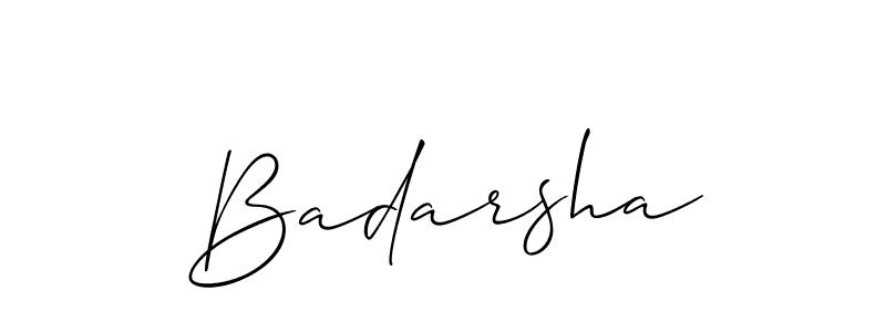 It looks lik you need a new signature style for name Badarsha. Design unique handwritten (Allison_Script) signature with our free signature maker in just a few clicks. Badarsha signature style 2 images and pictures png