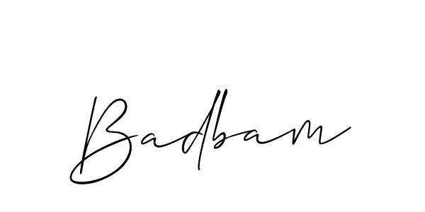 The best way (Allison_Script) to make a short signature is to pick only two or three words in your name. The name Badbam include a total of six letters. For converting this name. Badbam signature style 2 images and pictures png