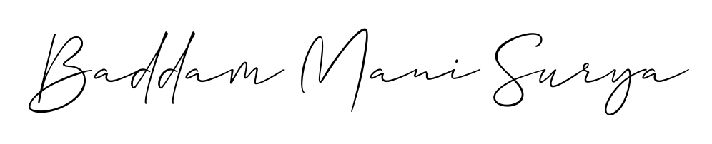 The Allison_Script signature style provides a bold statement for name Baddam Mani Surya. Designed for business owners, executives, and leaders. Baddam Mani Surya signature style 2 images and pictures png