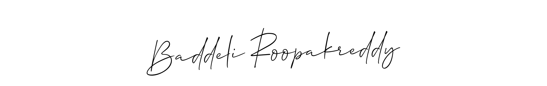 Design your own signature with our free online signature maker. With this signature software, you can create a handwritten (Allison_Script) signature for name Baddeli Roopakreddy. Baddeli Roopakreddy signature style 2 images and pictures png