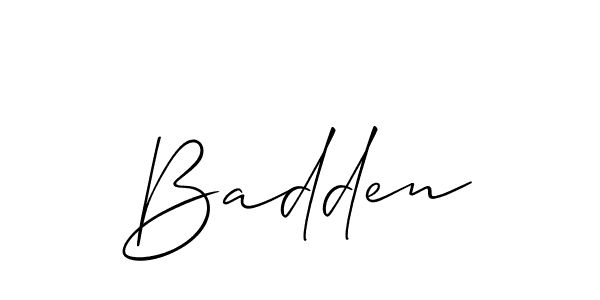 Design your own signature with our free online signature maker. With this signature software, you can create a handwritten (Allison_Script) signature for name Badden. Badden signature style 2 images and pictures png